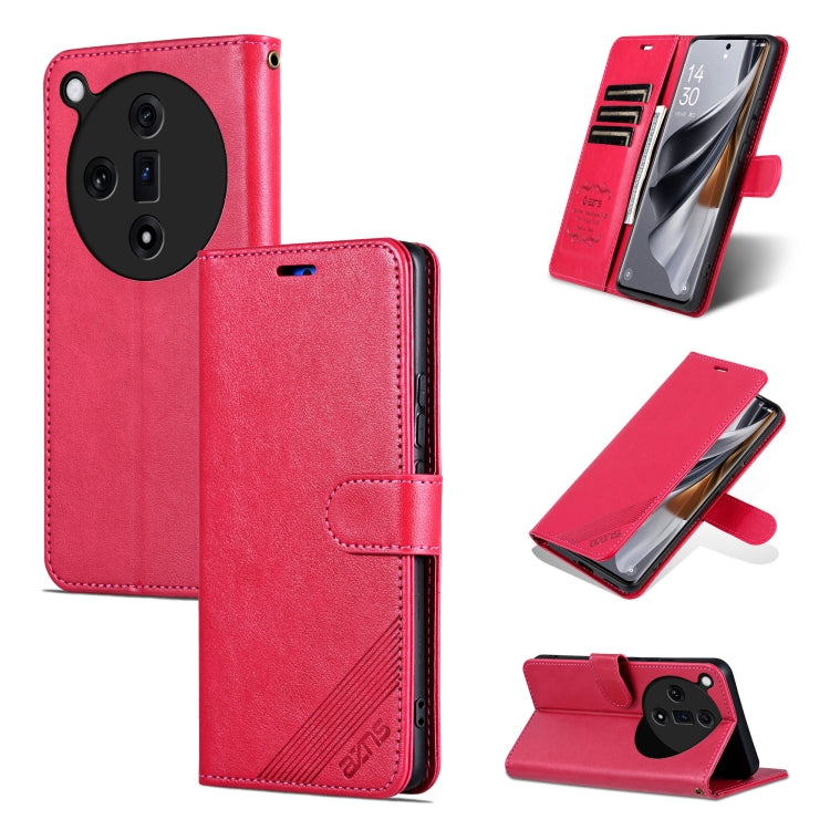 For OPPO Find X7 AZNS Sheepskin Texture Flip Leather Phone Case(Red) - OPPO Cases by AZNS | Online Shopping UK | buy2fix