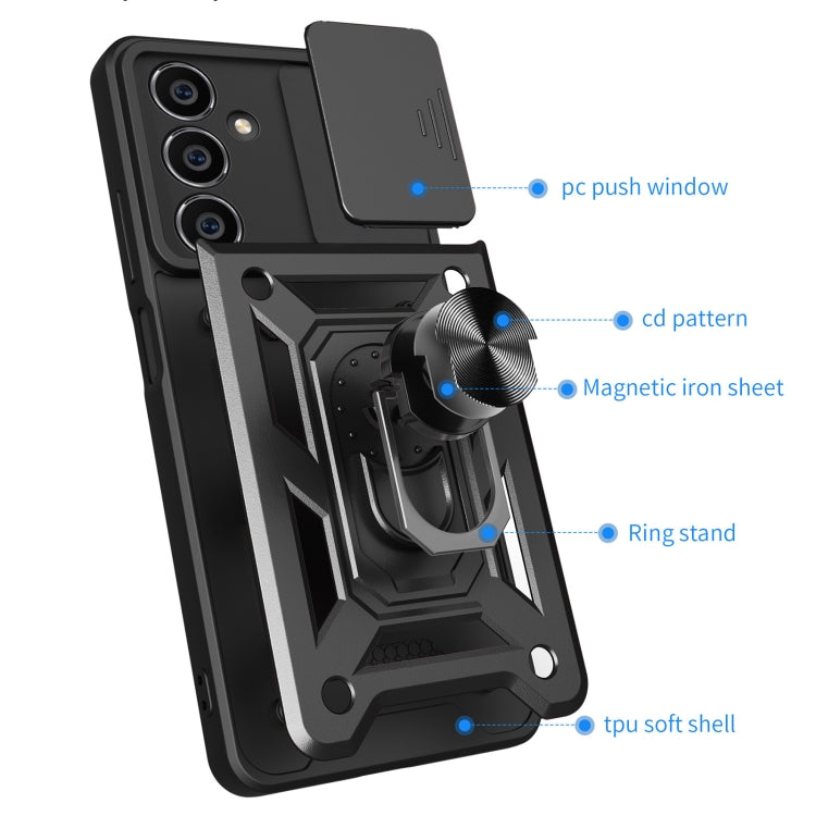 For Samsung Galaxy M54 5G Sliding Camera Cover Design TPU+PC Phone Case(Blue) - Galaxy Phone Cases by buy2fix | Online Shopping UK | buy2fix