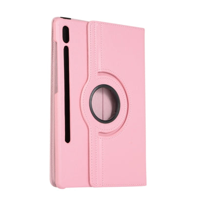 For Samsung Galaxy Tab S9 Ultra 360 Degrees Rotation Holder Litchi Texture Leather Tablet Case(Pink) - Galaxy Tab S9 Ultra Cases by buy2fix | Online Shopping UK | buy2fix