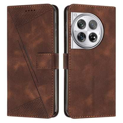 For OnePlus 12 Dream Triangle Leather Phone Case with Lanyard(Brown) - OnePlus Cases by buy2fix | Online Shopping UK | buy2fix