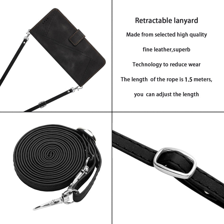 For Xiaomi Redmi K70 / K70 Pro Dream Triangle Leather Phone Case with Lanyard(Black) - K70 Pro Cases by buy2fix | Online Shopping UK | buy2fix