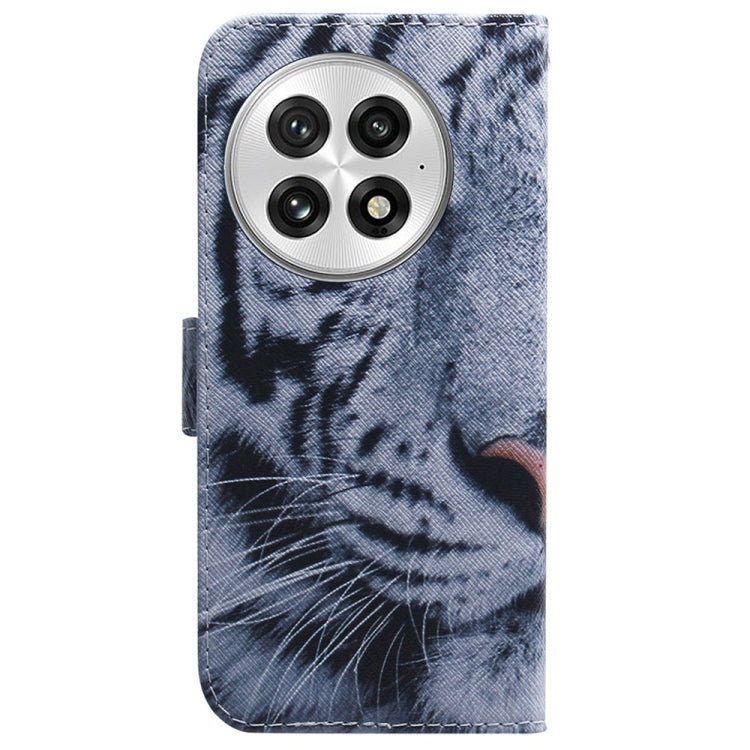 For OnePlus 13 Coloured Drawing Flip Leather Phone Case(Tiger) - OnePlus Cases by buy2fix | Online Shopping UK | buy2fix