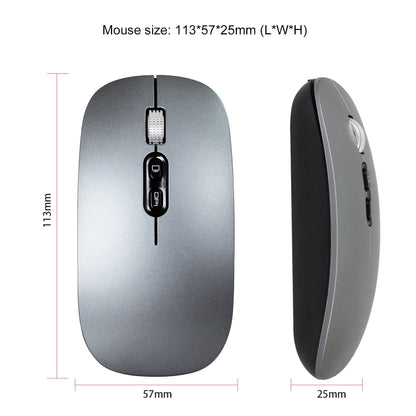 HXSJ M103 1600DPI Dual Mode 2.4GHz + Bluetooth 5.1 Wireless Rechargeable Mouse(Grey) - Wireless Mice by HXSJ | Online Shopping UK | buy2fix