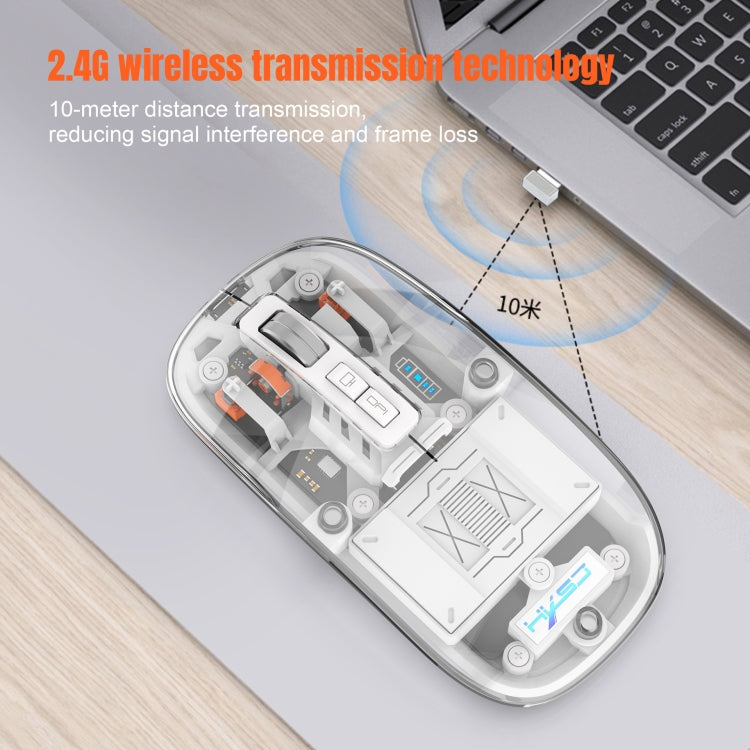 HXSJ T900 Transparent Magnet Three-mode Wireless Gaming Mouse(Grey) - Wireless Mice by HXSJ | Online Shopping UK | buy2fix