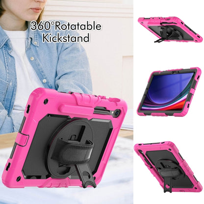 For Samsung Galaxy Tab S9 / S9 FE Silicone + PC Tablet Case(Rose Red+Black) - Galaxy Tab S9 Cases by buy2fix | Online Shopping UK | buy2fix