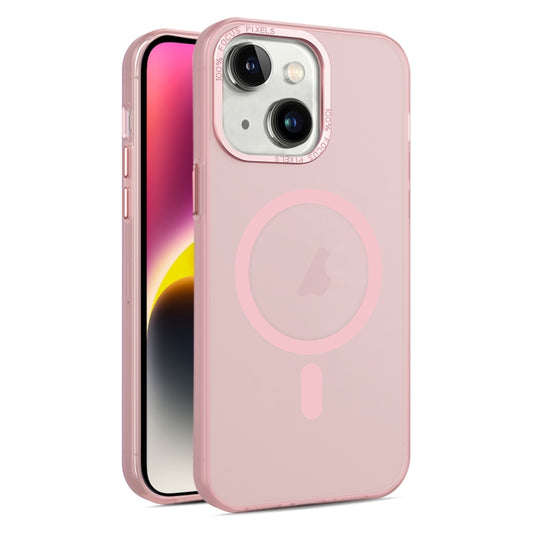 For iPhone 15 MagSafe Frosted Translucent Mist Phone Case(Pink) - iPhone 15 Cases by buy2fix | Online Shopping UK | buy2fix
