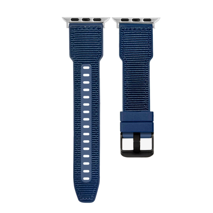 For Apple Watch Ultra 2 49mm Hybrid Braid Nylon Silicone Watch Band(Blue) - Watch Bands by buy2fix | Online Shopping UK | buy2fix