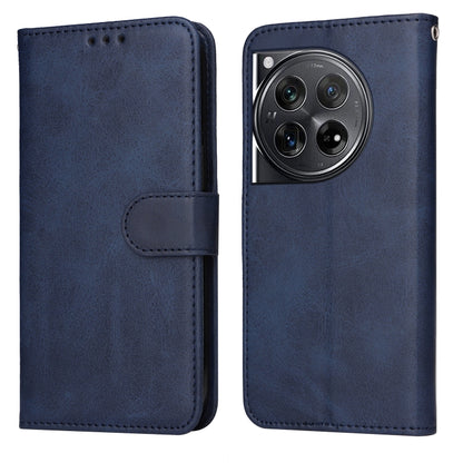 For OnePlus 12 Classic Calf Texture Flip Leather Phone Case(Blue) - OnePlus Cases by buy2fix | Online Shopping UK | buy2fix