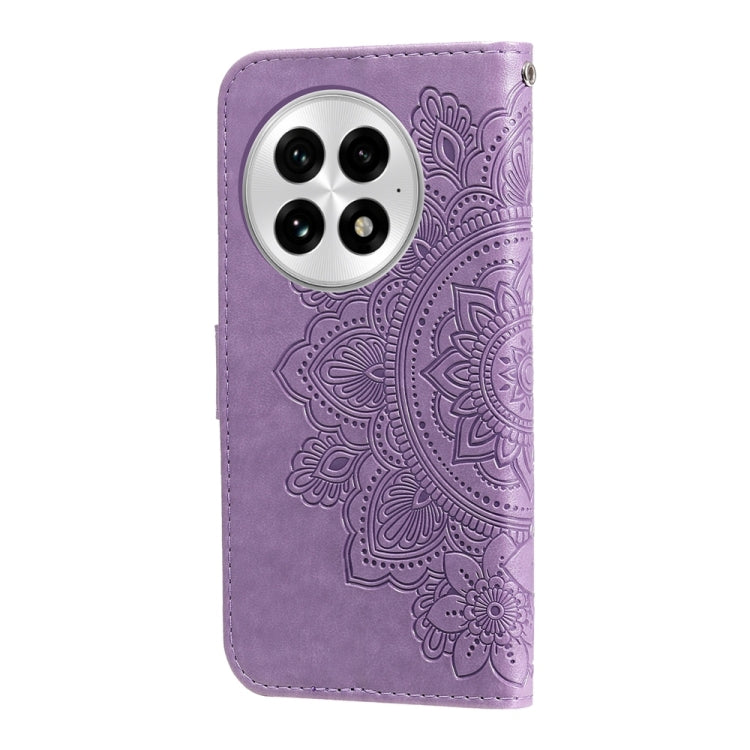 For OnePlus 13 Seven-petal Flowers Embossing Leather Phone Case(Light Purple) - OnePlus Cases by buy2fix | Online Shopping UK | buy2fix