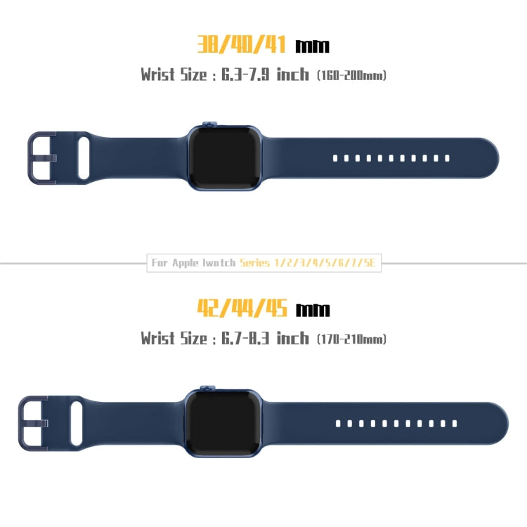 For Apple Watch 38mm Pin Buckle Silicone Watch Band(Abyss Blue) - Watch Bands by buy2fix | Online Shopping UK | buy2fix