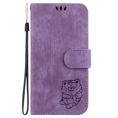 For iPhone SE 2024 Little Tiger Embossed Leather Phone Case(Purple) - More iPhone Cases by buy2fix | Online Shopping UK | buy2fix