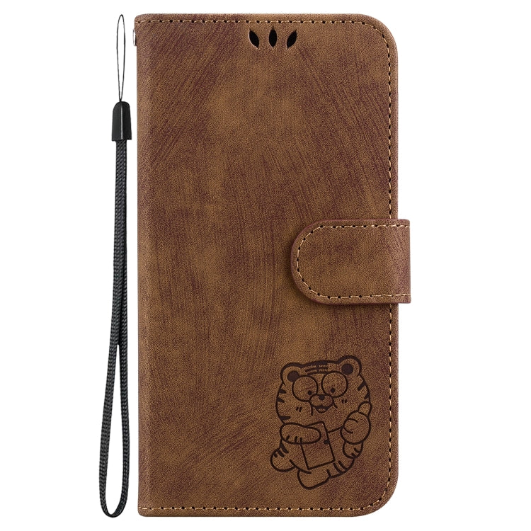 For iPhone SE 2024 Little Tiger Embossed Leather Phone Case(Brown) - More iPhone Cases by buy2fix | Online Shopping UK | buy2fix