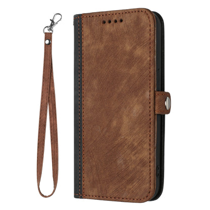 For iPhone SE 2024 Side Buckle Double Fold Hand Strap Leather Phone Case(Brown) - More iPhone Cases by buy2fix | Online Shopping UK | buy2fix