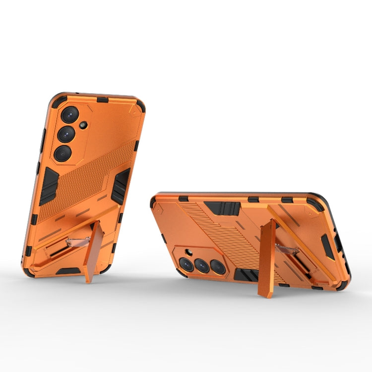 For Samsung Galaxy A35 5G Punk Armor 2 in 1 PC + TPU Shockproof Phone Case with Invisible Holder(Orange) - Galaxy Phone Cases by buy2fix | Online Shopping UK | buy2fix