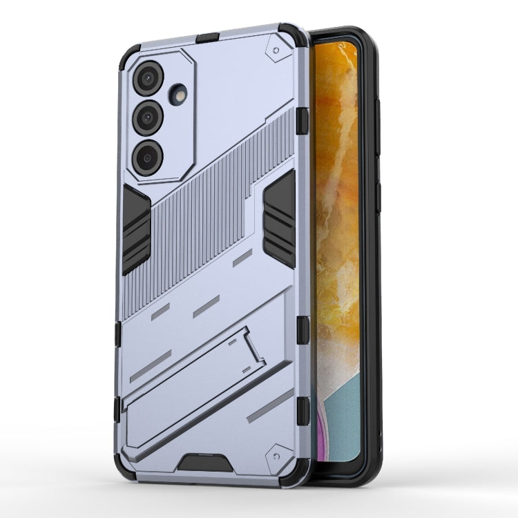 For Samsung Galaxy M55 5G Punk Armor 2 in 1 PC + TPU Shockproof Phone Case with Invisible Holder(Grey) - Galaxy Phone Cases by buy2fix | Online Shopping UK | buy2fix