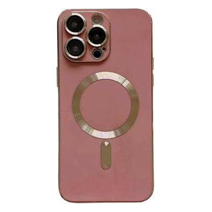 For iPhone 15 Pro Max Magsafe Plating TPU Phone Case with Lens Film(Rose Red) - iPhone 15 Pro Max Cases by buy2fix | Online Shopping UK | buy2fix