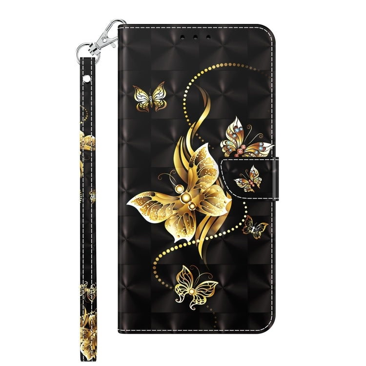 For Samsung Galaxy S24+ 5G 3D Painted Leather Phone Case(Golden Swallow Butterfly) - Galaxy S24+ 5G Cases by buy2fix | Online Shopping UK | buy2fix
