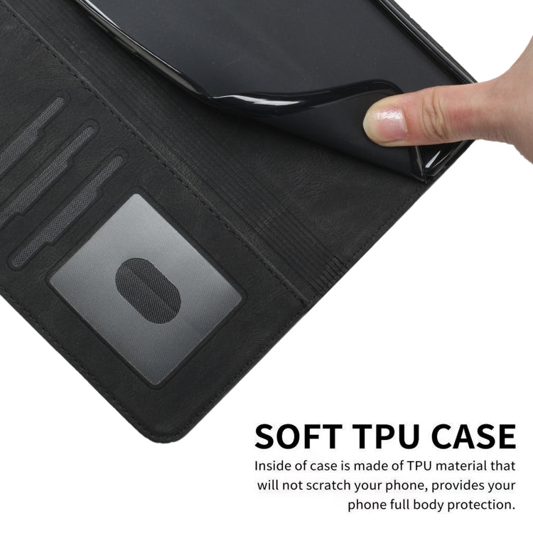 For Motorola Edge 5G 2024 Cubic Skin Feel Flip Leather Phone Case(Black) - Motorola Cases by buy2fix | Online Shopping UK | buy2fix