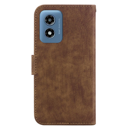 For Motorola Moto G Play 4G 2024 Little Tiger Embossed Leather Phone Case(Brown) - Motorola Cases by buy2fix | Online Shopping UK | buy2fix