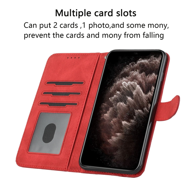 For iPhone SE 2024 Cubic Skin Feel Flip Leather Phone Case(Red) - More iPhone Cases by buy2fix | Online Shopping UK | buy2fix