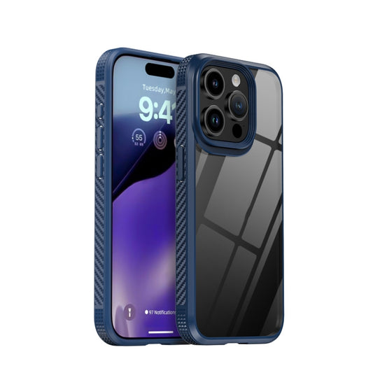 For iPhone 15 Pro Max iPAKY MG Series Transparent PC+TPU Phone Case(Blue) - iPhone 15 Pro Max Cases by iPAKY | Online Shopping UK | buy2fix