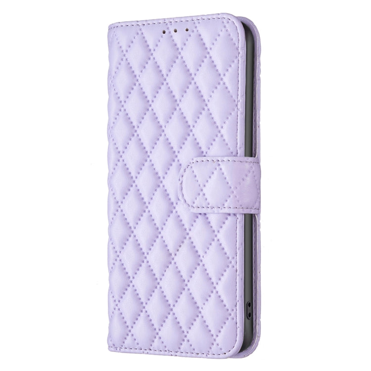 For Motorola Edge 50 Pro 5G Diamond Lattice Wallet Flip Leather Phone Case(Purple) - Motorola Cases by buy2fix | Online Shopping UK | buy2fix