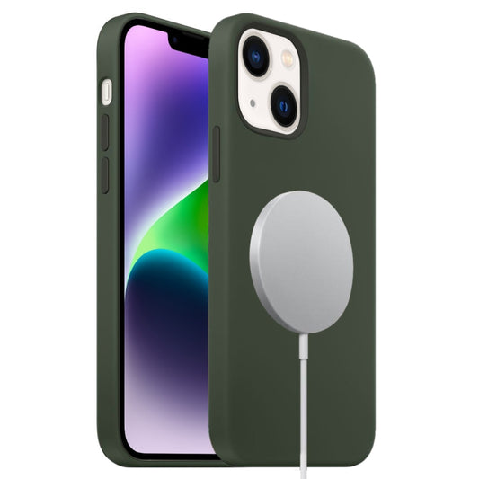 For iPhone 14 Plus Liquid Silicone Full Coverage MagSafe Phone Case(Deep Green) - iPhone 14 Plus Cases by buy2fix | Online Shopping UK | buy2fix