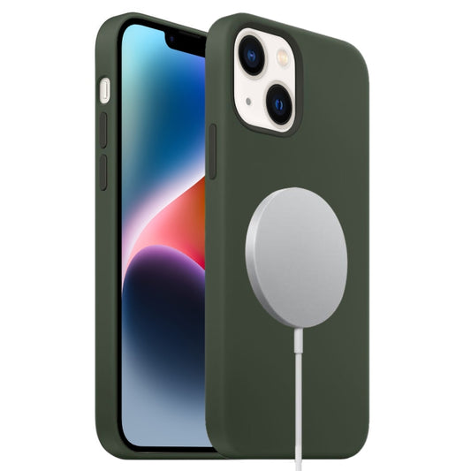 For iPhone 15 MagSafe Liquid Silicone Full Coverage Phone Case(Deep Green) - iPhone 15 Cases by buy2fix | Online Shopping UK | buy2fix