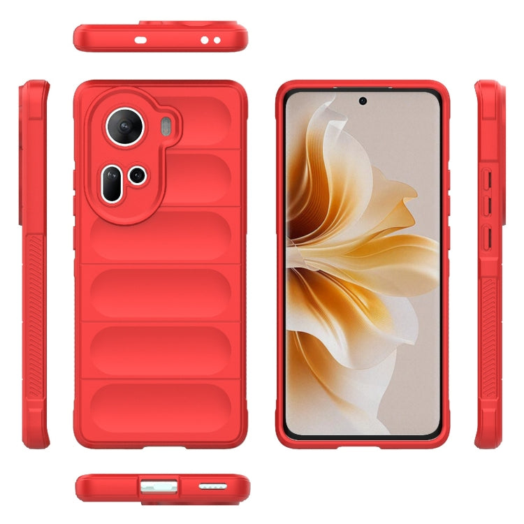 For OPPO Reno11 5G Global Magic Shield TPU + Flannel Phone Case(Red) - Reno11 Cases by buy2fix | Online Shopping UK | buy2fix