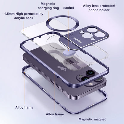 For iPhone 15 Pro Max Aromatherapy Holder Single-sided MagSafe Magnetic Phone Case(Purple) - iPhone 15 Pro Max Cases by buy2fix | Online Shopping UK | buy2fix