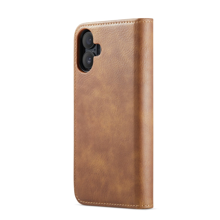 For iPhone 16 Plus DG.MING Crazy Horse Texture Detachable Magnetic Leather Phone Case(Brown) - iPhone 16 Plus Cases by DG.MING | Online Shopping UK | buy2fix