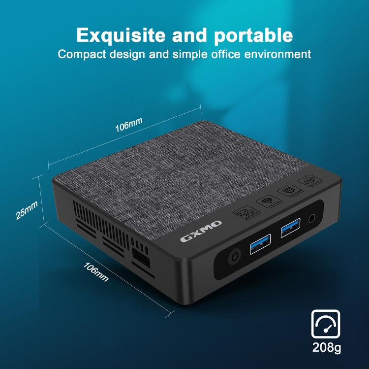 GXMO N42 Windows 11 Intel Gemini Lake N4020C Mini PC NVME SSD WiFi Mini Desktop Computer, Specification:6GB+64GB(Black) - Windows Mini PCs by GXMO | Online Shopping UK | buy2fix