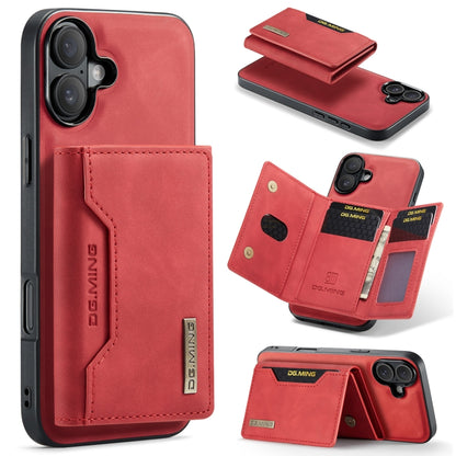 For iPhone 16 Plus DG.MING M2 Series 3-Fold Card Bag Wallet Leather Phone Case(Red) - iPhone 16 Plus Cases by DG.MING | Online Shopping UK | buy2fix