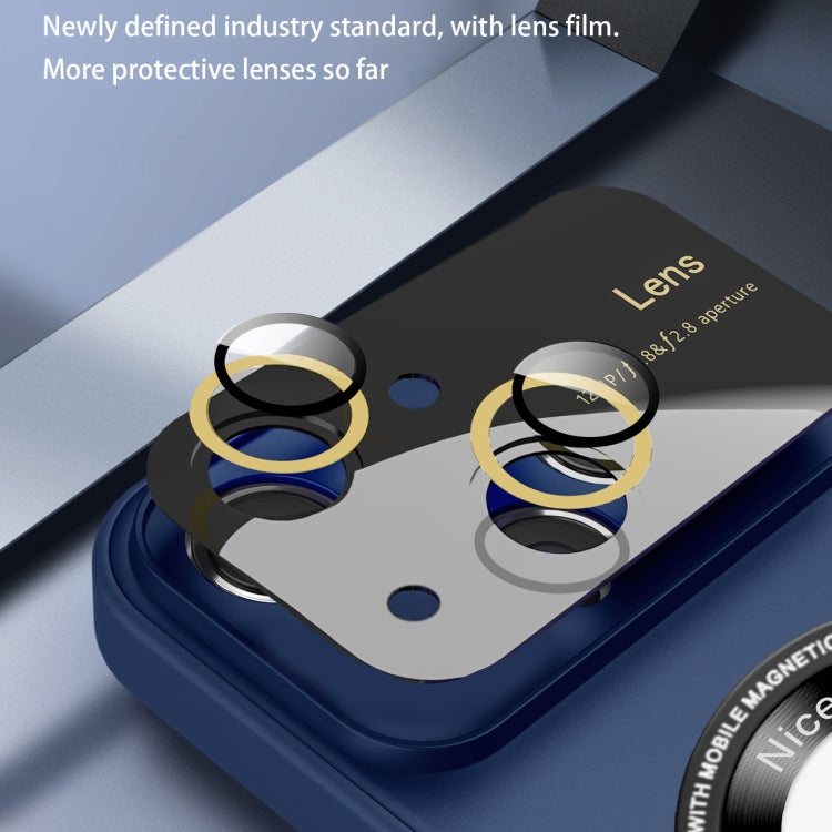 For iPhone 15 Plus Large Glass Window Magnetic Magsafe Phone Case with Lens Film(Royal Blue) - iPhone 15 Plus Cases by buy2fix | Online Shopping UK | buy2fix