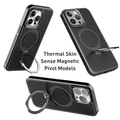 For iPhone 13 Pro Max Skin Feel PC+TPU Cooling Magnetic Magsafe Phone Case with Stand(Black) - iPhone 13 Pro Max Cases by buy2fix | Online Shopping UK | buy2fix