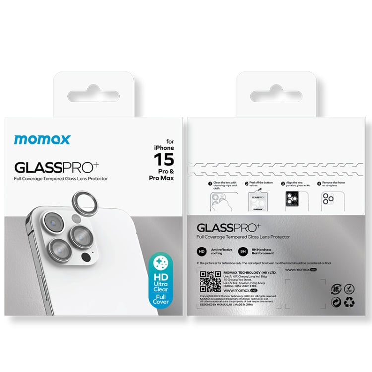 For iPhone 15 Pro / 15 Pro Max MOMAX Eagle Eye Independent Full Cover Phone Lens Glass Film(Grey) - iPhone 15 Pro Max Cases by MOMAX | Online Shopping UK | buy2fix