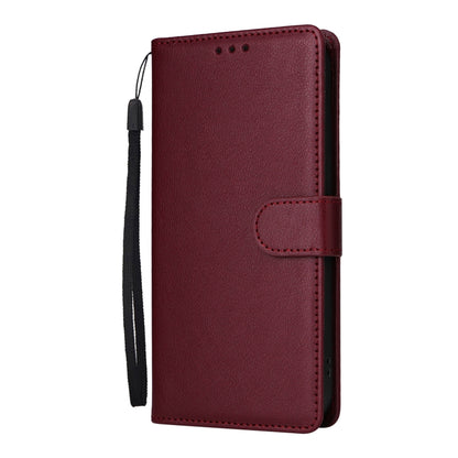 For iPhone 16 Pro Max Multifunctional Horizontal Flip Leather Phone Case with Three Card Slots(Wine Red) - iPhone 16 Pro Max Cases by buy2fix | Online Shopping UK | buy2fix