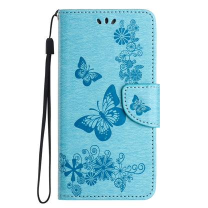 For iPhone 16 Pro Max Butterfly Embossed Flip Leather Phone Case(Blue) - iPhone 16 Pro Max Cases by buy2fix | Online Shopping UK | buy2fix