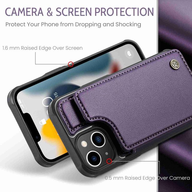 For iPhone 13 CaseMe C22 Card Slots Holder RFID Anti-theft Phone Case(Purple) - iPhone 13 Cases by CaseMe | Online Shopping UK | buy2fix