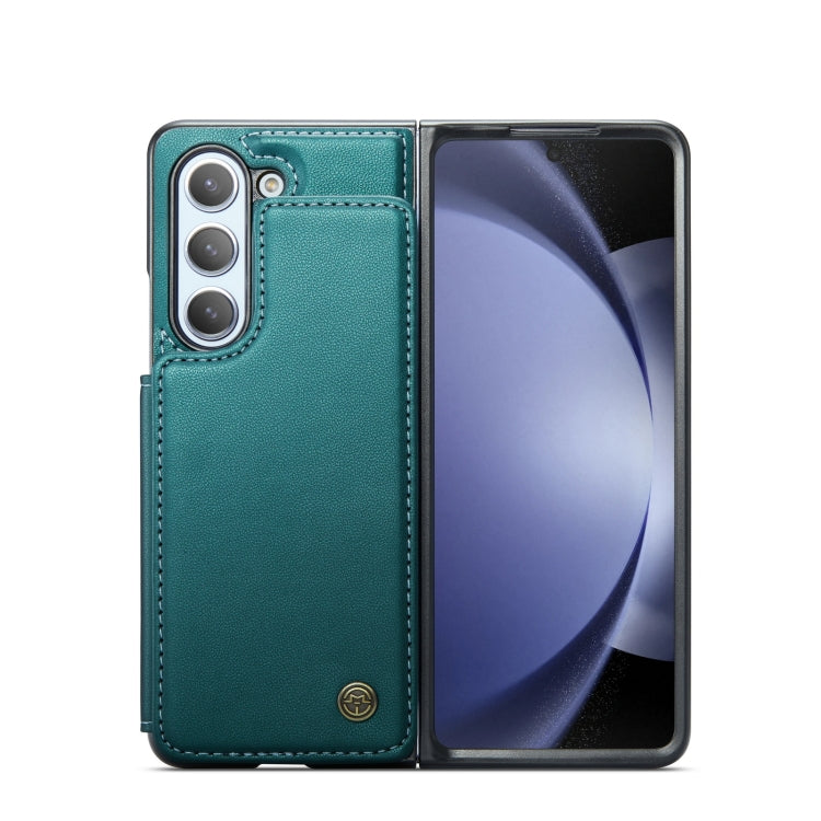 For Samsung Galaxy Z Fold5 CaseMe C22 PC+TPU Business Style RFID Anti-theft Leather Phone Case(Blue Green) - Galaxy Z Fold5 Cases by CaseMe | Online Shopping UK | buy2fix