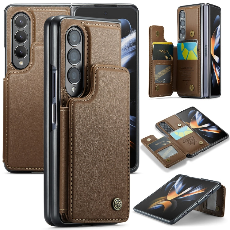 For Samsung Galaxy Z Fold4 5G CaseMe C22 PC+TPU Business Style RFID Anti-theft Leather Phone Case(Brown) - Galaxy Z Fold4 5G Cases by CaseMe | Online Shopping UK | buy2fix