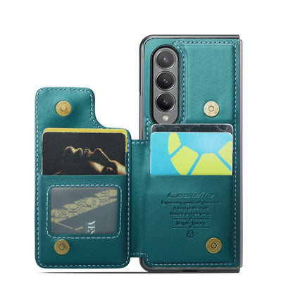 For Samsung Galaxy Z Fold4 5G CaseMe C22 PC+TPU Business Style RFID Anti-theft Leather Phone Case(Blue Green) - Galaxy Z Fold4 5G Cases by CaseMe | Online Shopping UK | buy2fix