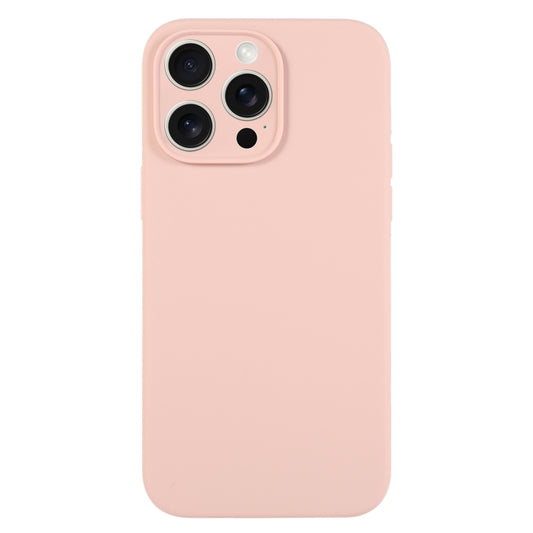 For iPhone 16 Pro Max Pure Color Liquid Silicone Fine Pore Phone Case(Sand Pink) - iPhone 16 Pro Max Cases by buy2fix | Online Shopping UK | buy2fix