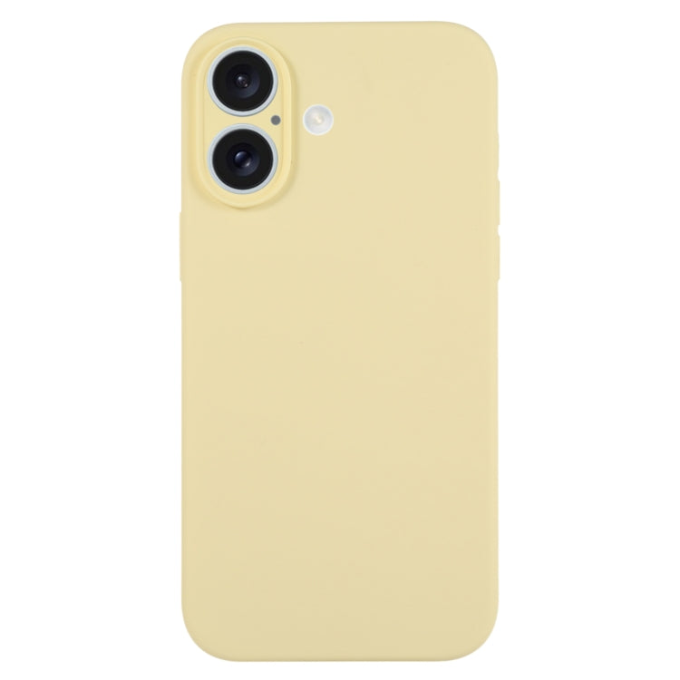 For iPhone 16 Plus Pure Color Liquid Silicone Fine Pore Phone Case(Creamy Yellow) - iPhone 16 Plus Cases by buy2fix | Online Shopping UK | buy2fix