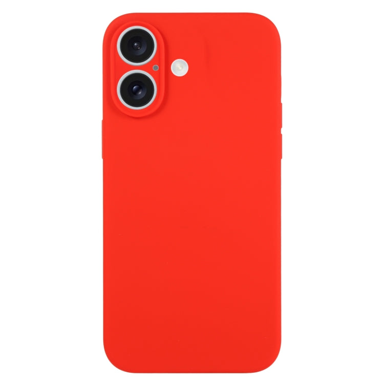 For iPhone 16 Pure Color Liquid Silicone Fine Pore Phone Case(Red) - iPhone 16 Cases by buy2fix | Online Shopping UK | buy2fix