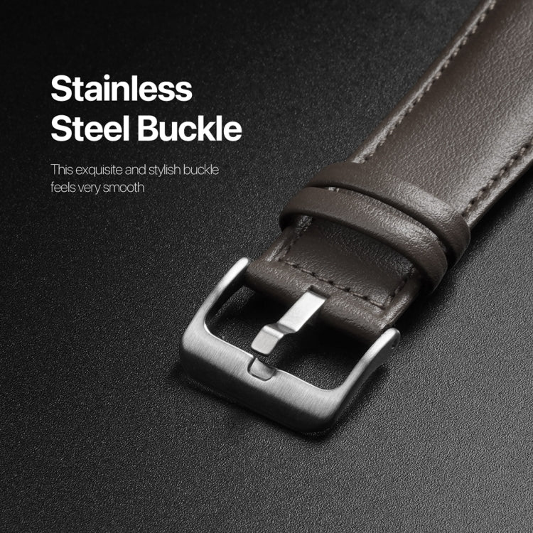 For Apple Watch 4 40mm DUX DUCIS YS Series Genuine Leather Watch Band(Grey) - Watch Bands by DUX DUCIS | Online Shopping UK | buy2fix