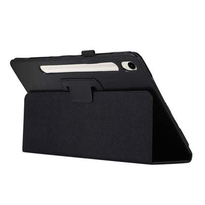 For Samsung Galaxy Tab S9 Ultra Litchi Texture Leather Tablet Case with Holder(Black) - Other Galaxy Tab PC by buy2fix | Online Shopping UK | buy2fix