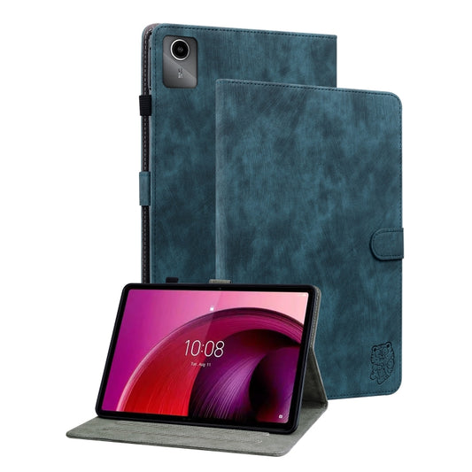 For Lenovo Tab M11/Xiaoxin Pad 11 2024 Tiger Pattern Flip Leather Tablet Case(Dark Blue) - Lenovo by buy2fix | Online Shopping UK | buy2fix