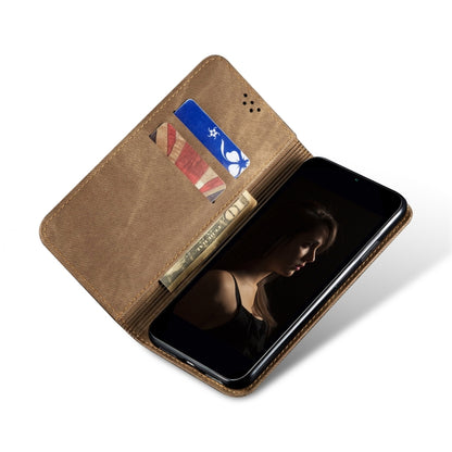 For Xiaomi Redmi K70/K70 Pro Denim Texture Casual Style Horizontal Flip Leather Case(Khaki) - K70 Pro Cases by buy2fix | Online Shopping UK | buy2fix