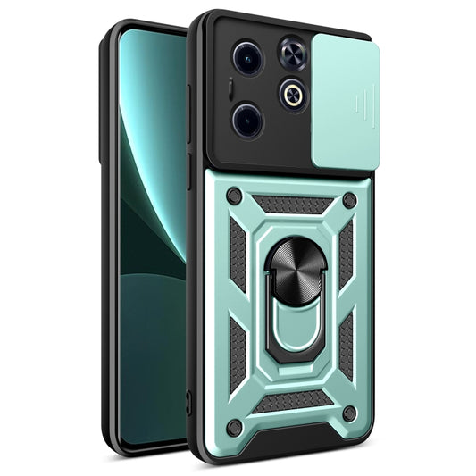 For Infinix Hot 40i / Smart 8 Sliding Camera Cover Design TPU+PC Phone Case(Green) - Infinix Cases by buy2fix | Online Shopping UK | buy2fix